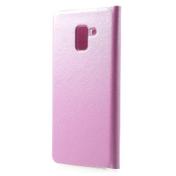 PU Leather Phone Shell with Card Slot for Samsung Galaxy A8 (2018) - Pink PU Leather Phone Shell with Card Slot for Samsung Galaxy A8 (2018) - Pink
