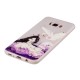 Luminous Rhinestone Embossment Soft TPU Case Shell for Samsung Galaxy S8 G950 - Pretty Girl and White Swan Samsung Cases Mobile