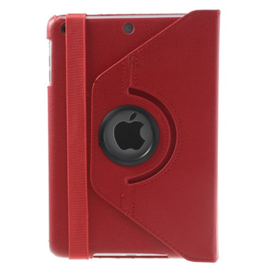 360 Rotary Stand for iPad Mini / iPad Mini 2 Smart Lychee Leather Cover - Red Apple Cases Tablet