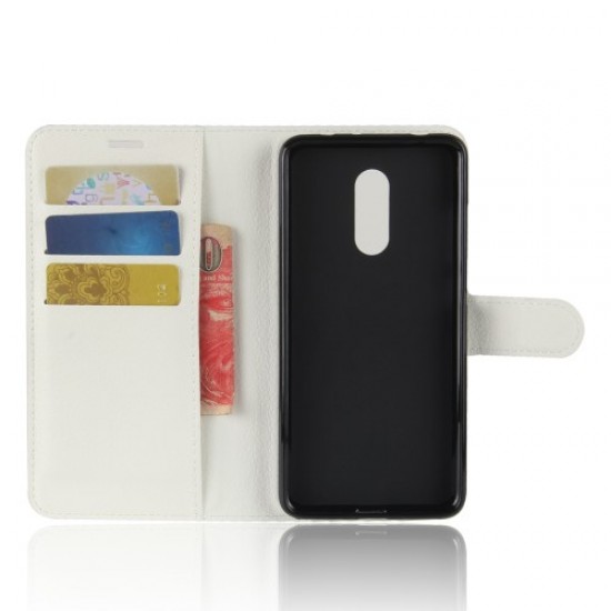Litchi Skin Leather Wallet Cover for Xiaomi Redmi 5 - White XIAOMI Cases Mobile