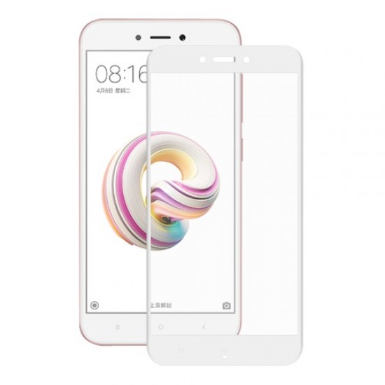 HAT PRINCE 3D Full Screen Tempered Glass Protector Film with Soft Carbon Fiber Edge for Xiaomi Redmi 5A - White XIAOMI Screen Protectors