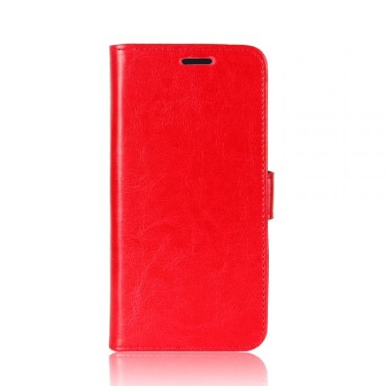 Crazy Horse Wallet Leather Cell Phone Case for Samsung Galaxy S9 G960 - Red Samsung Cases Mobile