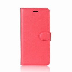 Litchi Skin PU Leather Wallet Stand Phone Cover for Samsung Galaxy A8 Plus (2018) - Red Litchi Skin PU Leather Wallet Stand Phone Cover for Samsung Galaxy A8 Plus (2018) - Red