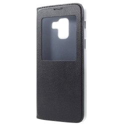 View Window Leather Mobile Phone Case Accessory for Samsung Galaxy A8 (2018) - Black View Window Leather Mobile Phone Case Accessory for Samsung Galaxy A8 (2018) - Black