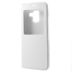 View Window PU Leather Phone Casing for Samsung Galaxy A8 (2018) - White View Window PU Leather Phone Casing for Samsung Galaxy A8 (2018) - White