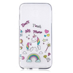 Θήκη Σιλικόνης TPU για Samsung Galaxy J5 (2017) Ευρωπαϊκή Έκδοση - Χαριτωμένο Μονοκεράκι και η Φράση Do not Touch My Phone