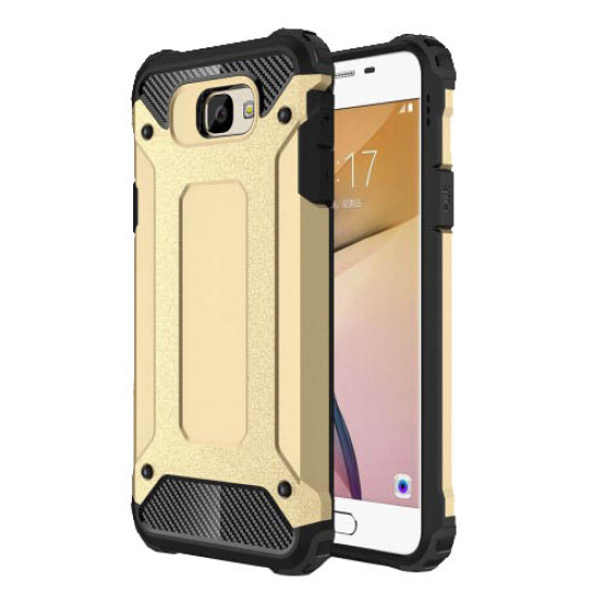 Tough Armor Υβριδική Θήκη Σιλικόνης TPU σε Συνδυαμό με Πλαστικό για Samsung Galaxy J7 Prime / On7 2016 - Χρυσαφί Samsung Θήκες Κινητών