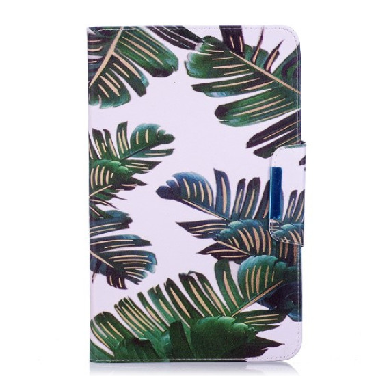 Patterned Leather Wallet Stand Smart Shell for Samsung Galaxy Tab A 10.1 (2016) - Banana Leaves Samsung Cases Mobile Tablet