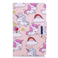Patterned Leather Smart Cover Case for Samsung Galaxy Tab A 10.1 (2016) - Unicorns and Cloud