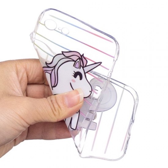 Pattern Printing TPU Phone Casing for iPhone 8/7 4.7 inch - Happy Unicorn Apple Cases Mobile