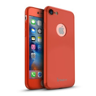 IPAKY Matte Full Protection PC Case with Screen Protector for iPhone 7 - Red