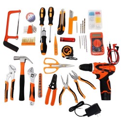 SOLUDE 57Pcs Household Hardware Tool Kit with Multimeter Lithium Electric Drill Etc (ST-057W) SOLUDE 57Pcs Household Hardware Tool Kit with Multimeter Lithium Electric Drill Etc (ST-057W)