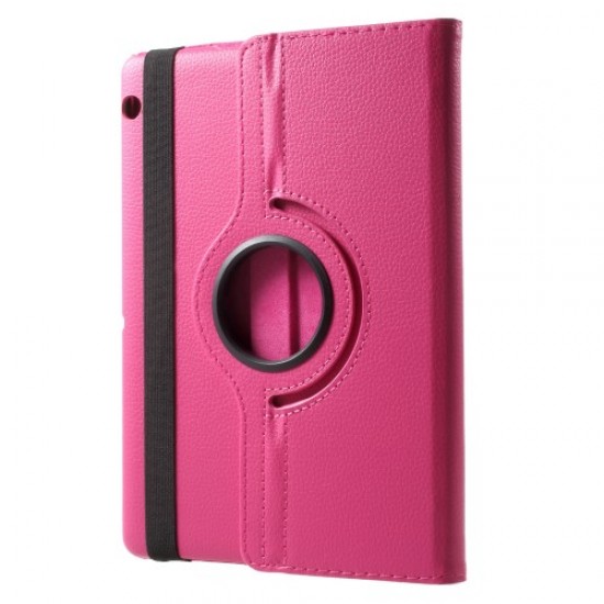Litchi Grain 360 Degree Rotary Stand Leather Tablet Cover for Huawei MediaPad T3 10 - Rose Huawei Cases Mobile