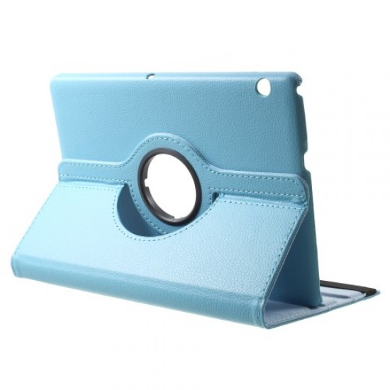For Huawei MediaPad T3 10 Litchi Grain 360 Degree Rotary Stand Leather Shell - Baby Blue Huawei Cases Mobile