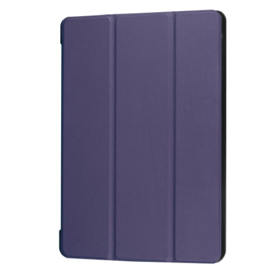 For Huawei MediaPad T3 10 PU Leather Tri-fold Stand Flip Cover Case - Dark Blue Huawei Cases Mobile