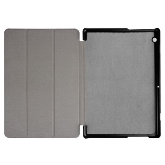 For Huawei MediaPad T3 10 PU Leather Tri-fold Stand Flip Cover Case - Dark Blue Huawei Cases Mobile