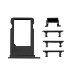 Πλαϊνά Πλήκτρα και Βάση Κάρτας Sim (side keys with card tray) για iPhone 7 Plus - Μαύρο Jet