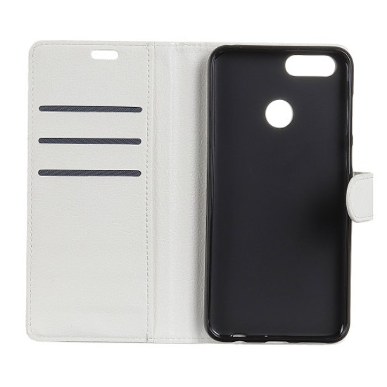 Δερμάτινη Θήκη Πορτοφόλι με Βάση Στήριξης για OnePlus 5T - Λευκό OnePlus Θήκες Κινητών