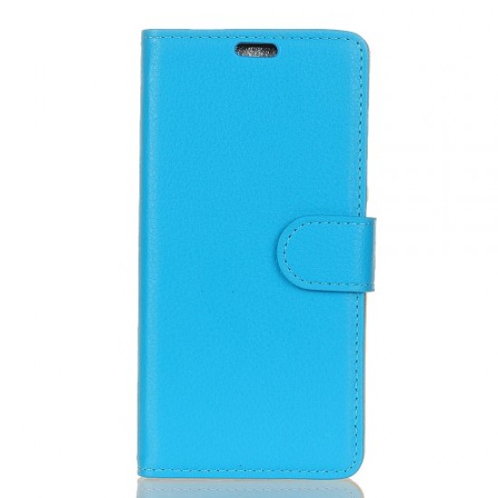 For OnePlus 5T Litchi Texture PU Leather Mobile Card Holder Cover - Blue OnePlus Mobile Cases