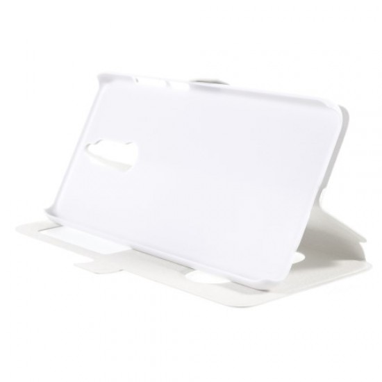 Δερμάτινη Θήκη Βιβλίο Smart Cover (Όψη Μεταξιού) για Huawei Mate 10 Lite / Νova 2i / Maimang 6 - Λευκό Huawei Θήκες Κινητών