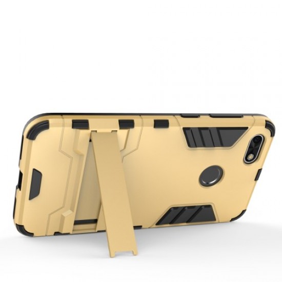 Cool Plastic TPU Hybrid Mobile Cover with Kickstand for Huawei P9 lite mini / Enjoy 7 / Y6 Pro (2017) - Black Huawei Cases Mobile