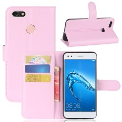 Δερμάτινη Θήκη Πορτοφόλι με Βάση Στήριξης για Huawei P9 lite mini / Y6 Pro (2017) - Ροζ