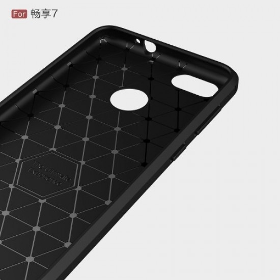 Θήκη Σιλικόνης TPU Carbon Fiber Brushed για Huawei P9 lite mini / Y6 Pro (2017) - Γκρι Huawei Θήκες Κινητών