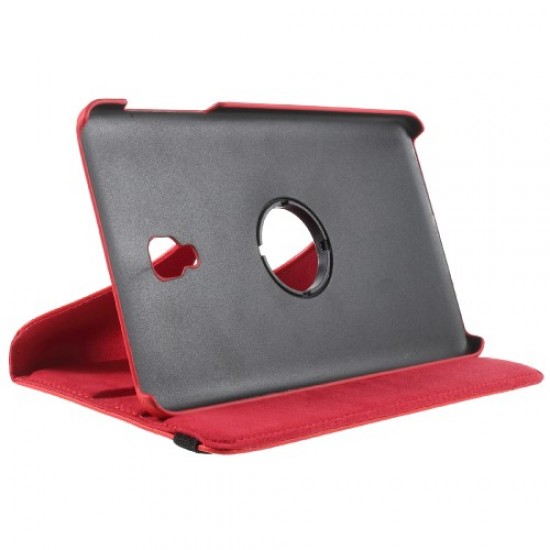 Περιστρεφόμενη Δερμάτινη Θήκη Βιβλίο με Βάση Στήριξης για Samsung Galaxy Tab A 8.0 (2017) T380 T385 - Κόκκινο Samsung Θήκες Tablet