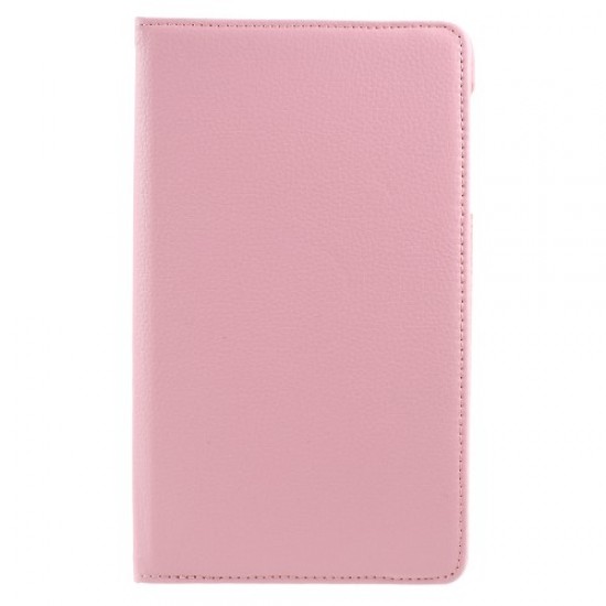 360 Degree Rotary Leather Folio Stand Cover for Samsung Galaxy Tab A 8.0 (2017) T380 T385 - Pink Samsung Cases Mobile Tablet
