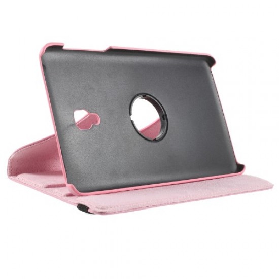 360 Degree Rotary Leather Folio Stand Cover for Samsung Galaxy Tab A 8.0 (2017) T380 T385 - Pink Samsung Cases Mobile Tablet