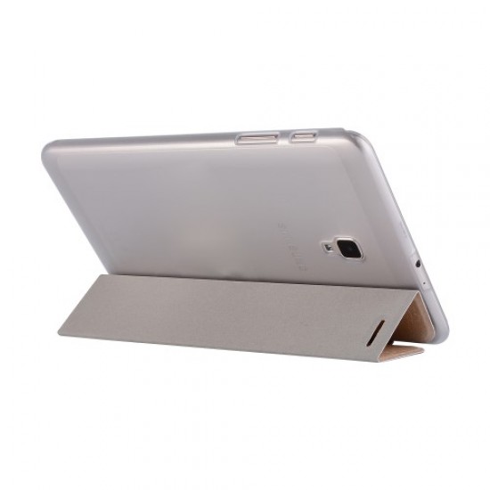 Δερμάτινη Θήκη Βιβλίο Tri-Fold με Βάση Στήριξης (Όψη Μεταξιού) για Samsung Galaxy Tab A 8.0 (2017) T380 T385 - Χρυσαφί Samsung Θήκες Tablet