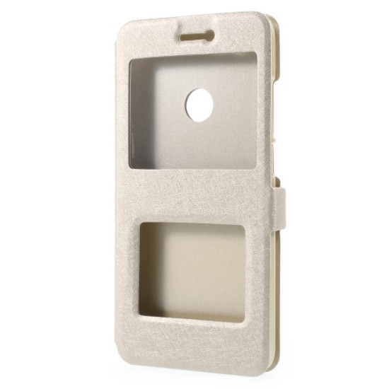 Δερμάτινη Θήκη Βιβλίο Smart Cover με Βάση Στήριξης για Xiaomi Redmi Note 5A Prime / Y1 - Χρυσαφί XIAOMI Θήκες Κινητών