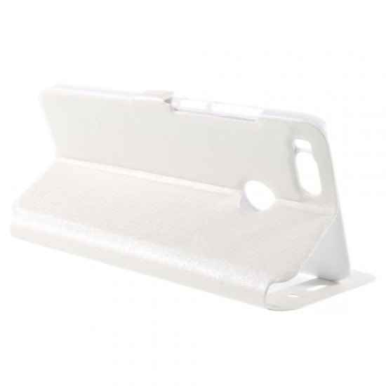 Dual View Windows Silk Texture Leather Stand Cover for Xiaomi Mi A1 / 5X - White XIAOMI Cases Mobile