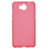 Anti-fingerprint Matte Soft TPU Back Mobile Phone Casing for Huawei Y5 (2017) / Y6 (2017) - Red