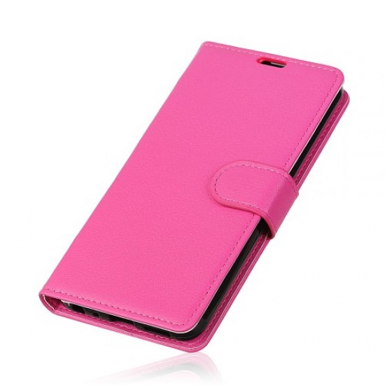 Litchi Skin Wallet Leather Magnetic Case for Samsung Galaxy A5 (2018) - Rose Samsung Cases Mobile