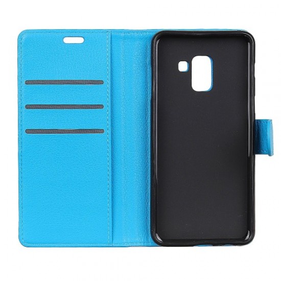 Δερμάτινη Θήκη Πορτοφόλι με Βάση Στήριξης για Samsung Galaxy A5 (2018) - Μπλε Samsung Θήκες Κινητών