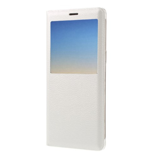 Folding View Window Leather Phone Cover for Samsung Galaxy Note 8 SM-N950 - White Samsung Cases Mobile