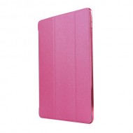 For iPad Pro 10.5 inch (2017) Tri-Fold Stand Smart Leather Casing Silk Texture - Rose