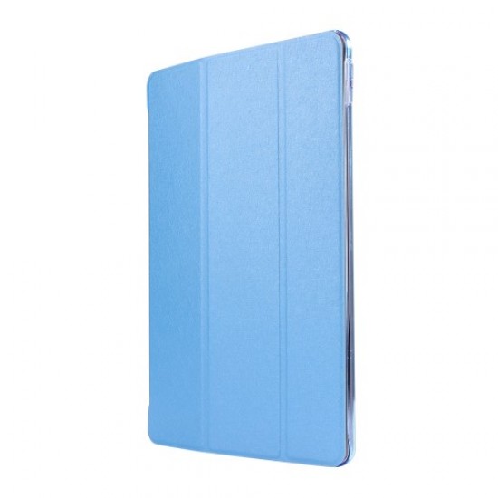 For iPad Pro 10.5 inch (2017) Tri-Fold Stand Smart Leather Shell Silk Texture - Baby Blue Apple Cases Tablet
