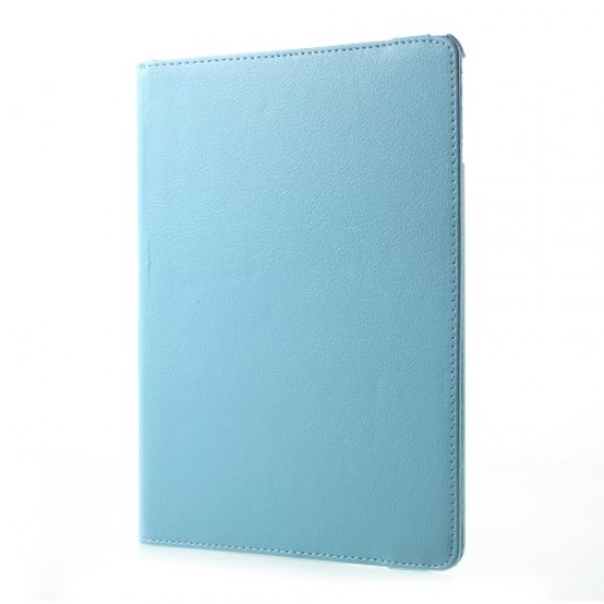 For iPad 9.7 (2017) / 9.7 (2018) 360 Degree Rotation Stand Litchi Grain Leather Cover Shell - Baby Blue Apple Cases Tablet