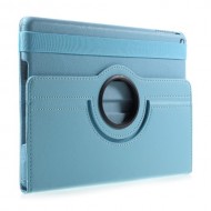 For iPad 9.7 (2017) / 9.7 (2018) 360 Degree Rotation Stand Litchi Grain Leather Cover Shell - Baby Blue