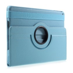 For iPad 9.7 (2017) / 9.7 (2018) 360 Degree Rotation Stand Litchi Grain Leather Cover Shell - Baby Blue