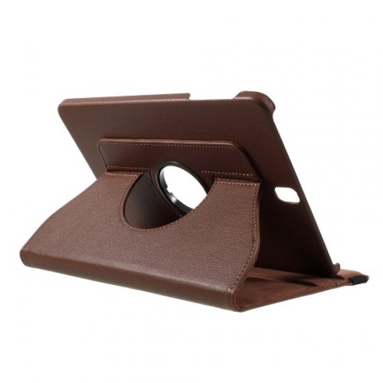 For Samsung Galaxy Tab S3 9.7inch T820 Litchi Texture Rotary Stand Leather Case Cover - Brown Samsung Cases Mobile Tablet