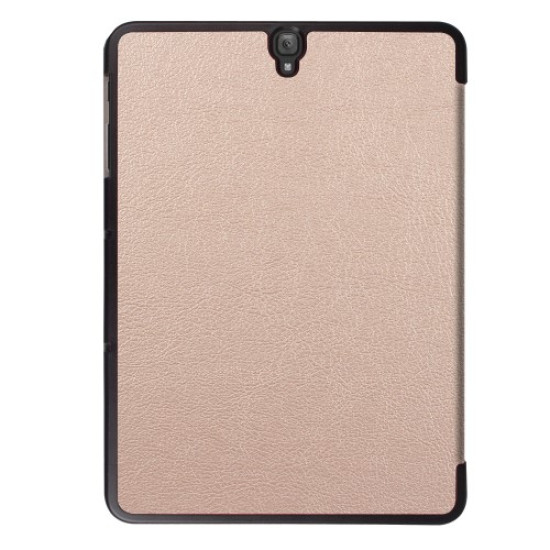 Tri-fold PU Leather Stand Shell for Samsung Galaxy Tab S3 9.7-inch T820 - Rose Gold Samsung Cases Mobile Tablet