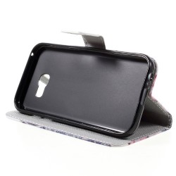 Δερμάτινη Θήκη Πορτοφόλι με Βάση Στήριξης για Samsung Galaxy A3 (2017) - Γατούλα με Γυαλιά