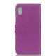Litchi Skin PU Leather Wallet Stand Cell Phone Cover for iPhone X - Purple Apple Cases Mobile