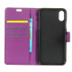 Litchi Skin PU Leather Wallet Stand Cell Phone Cover for iPhone X - Purple Apple Cases Mobile