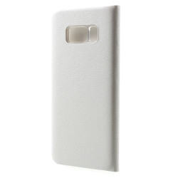 Card Slot Leather Flip Phone Cover for Samsung Galaxy S8 Plus - White