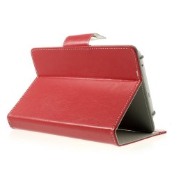 Red Universal Crazy Horse Stand Leather Shell for Samsung Tab T110 P3210 P6200/ Lenovo S5000 Etc, Size: 12.5 x 19.5cm