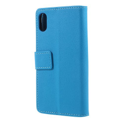 Δερμάτινη Θήκη Πορτοφόλι με Βάση Στήριξης με Μαγνητικό Κλείστρο Πίσω για iPhone X - Μπλε